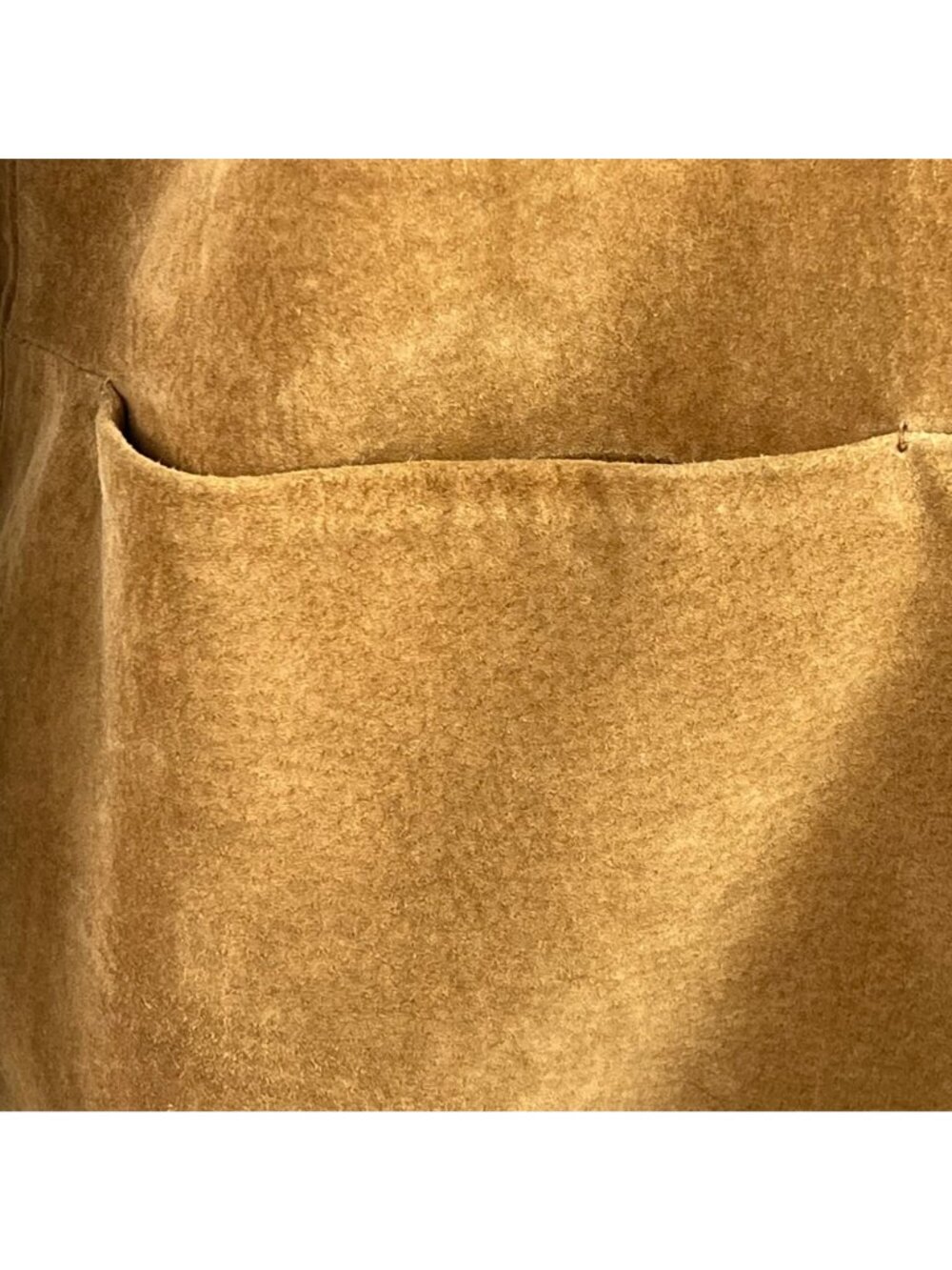Bernardo Camel Suede Barn Chore Coat S Oversize Washable Distressed Boho Chic - Picture 5 of 15